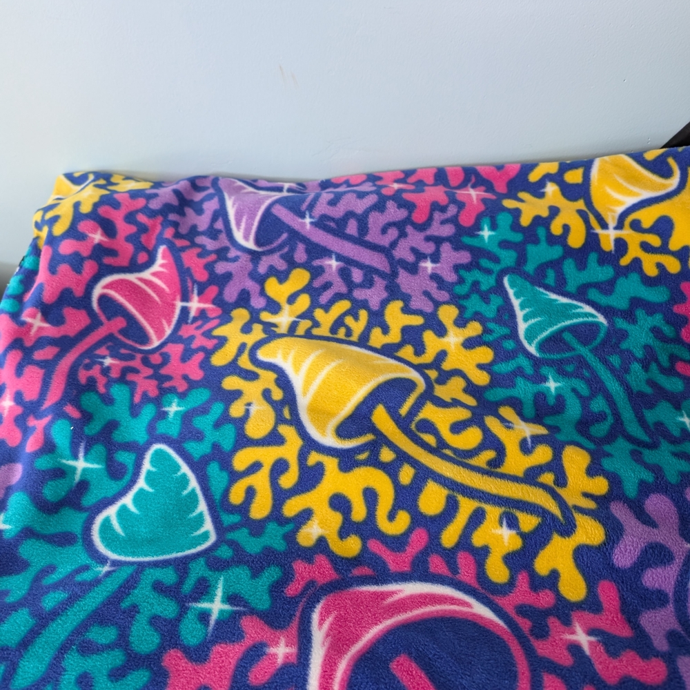 Hand Crafted Double-sided Fleece Multicolor Psychedelic Blanket